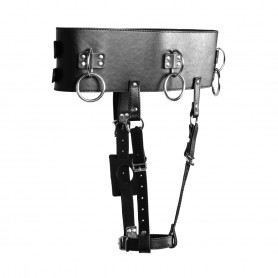 Belt with Vibrator Holder Black