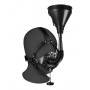 Open Mouth Gag Head Harness with Funnel Black