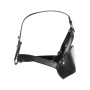 Head Harness with Mouth Cover and Breath Ball Gag Black