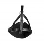 Head Harness with Mouth Cover and Breath Ball Gag Black