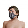 Head Harness with Mouth Cover and Breath Ball Gag Black