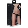 Dual Silicone Ribbed Strap-On Adjustable Black