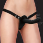 Dual Vibrating Silicone Ribbed Strap-On Adjustable Black