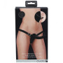 Dual Vibrating Silicone Ribbed Strap-On Adjustable Black