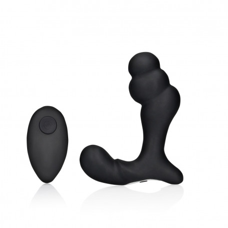 Stacked Vibrating Prostate Massager with Remote Control Black