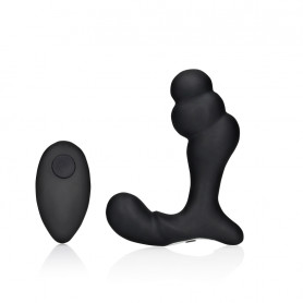 Bent Vibrating Prostate Massager with Remote Control Black