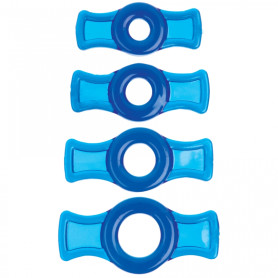 Blue Phallic Rings Cockring Set - blue