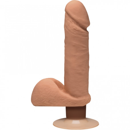 Realistic vibrator Perfect D with Balls ULTRASKYN - 7" / 18 cm - Caramel