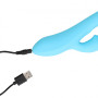 Vibratore vaginale Ribbed Ultra Soft Silicone Rabbit Vibrator Glacial Blue