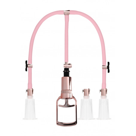 Kit pompa per capezzoli e clitoride Clitoral & Nipple Pump Set Large - Rose Gold