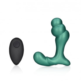 Stacked Vibrating Prostate Massager with Remote Control Metallic Green