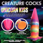 silicone creature phallus Unicorn Tongue Glow in the Dark Rainbow