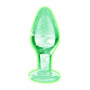 Phosphorescent Plug Glow-In-The-Dark Glass Anal Plug - Large