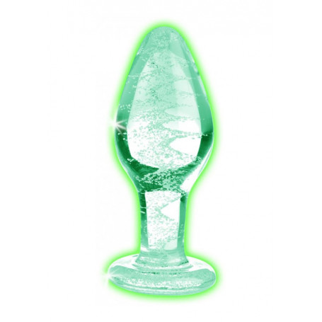 Plug fosforescente Glow-In-The-Dark Glass Anal Plug - Medium