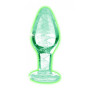 Phosphorescent Plug Glow-In-The-Dark Glass Anal Plug - Medium