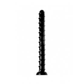 Huge Dildo with Suction Cup 1.5" Swirl Hose -18" Long - Black