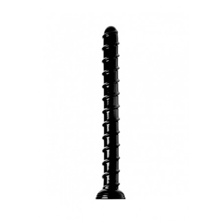 Huge Dildo with Suction Cup 1.5" Swirl Hose -18" Long - Black