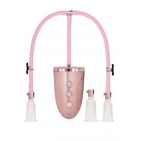Nipple and clitoral pump kit Automatic Rechargeable Clitoral & Nipple Pump Set - M - Pink
