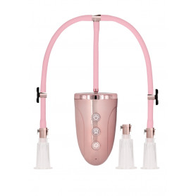 Kit pompa per capezzoli e clitoride Automatic Rechargeable Clitoral & Nipple Pump Set - L - Pink