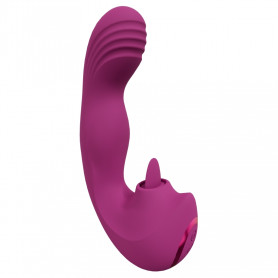 Yumi Triple Motor G-Spot Finger Motion Vibrator and Flickering Tongue Stimulator Pink