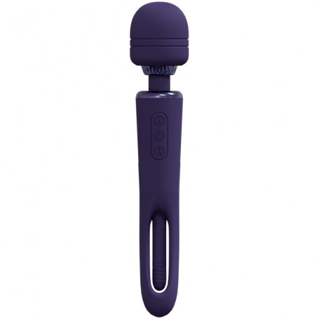 Kiku Double Ended Wand with Innovative G-Spot Flapping Stimulator Purple