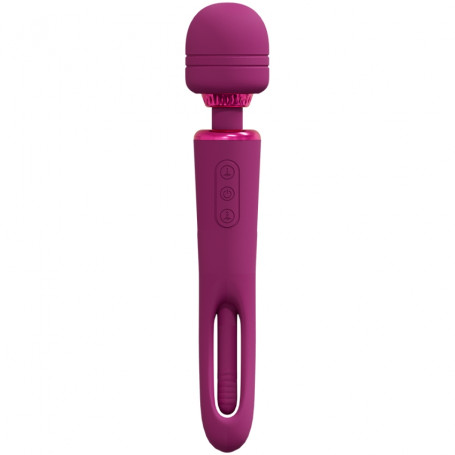 Kiku Double Ended Wand with Innovative G-Spot Flapping Stimulator Pink