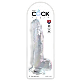Realistic phallus with suction cup King Cock Clear 9 Inch Balls