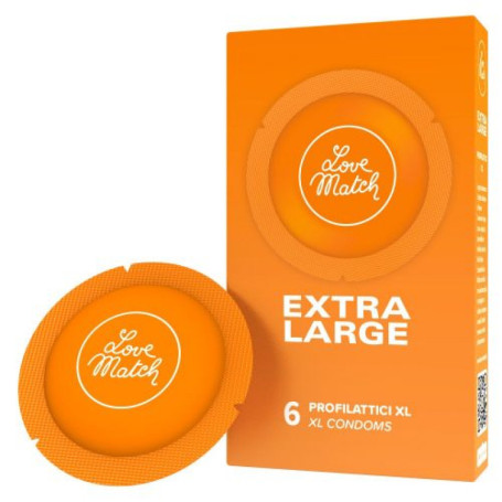 Extra Large Condoms Love Match 6 piece condoms