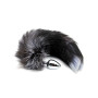 Anal plug with tail Black & White Fox Tail S