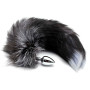 Anal plug with tail Black & White Fox Tail S