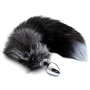 Anal plug with tail Black & White Fox Tail M
