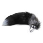 Anal plug with tail Black & White Fox Tail M