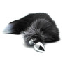 Anal plug with tail Black & White Fox Tail L