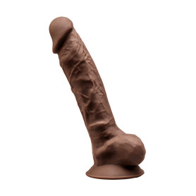Phallus with suction cup Model 1 9" brown