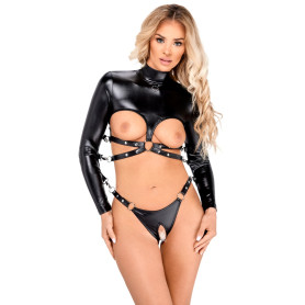 Long sleeve top and thong underwear outfitset bdsm