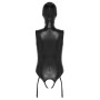 Bodysuit with suspender belt and bdsm mask