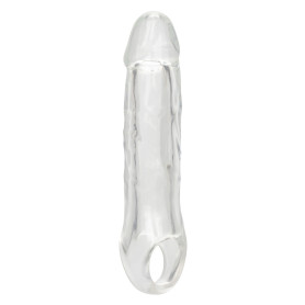 Phallic sheath with testicle ring Clear Extension 6.5 In