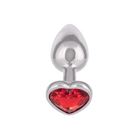 Anal plug with stone Jewel Small Ruby Heart Plug