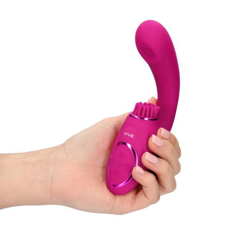 Triple Motor G-Spot Vibrator with Pulse Wave and Vibrating Bristles -
