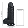 Dildo black Extra Thick Straight with Balls 23 cm