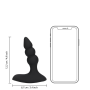 Beaded Vibrating Anal Plug with Remote Control - Licorice Black