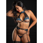 Halter bra set with garter