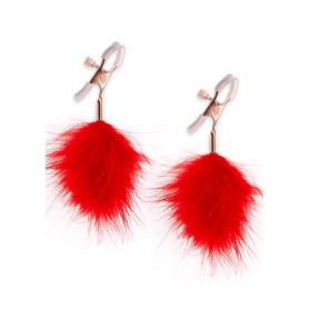 Pinze per Capezzoli Con Piume Rosse