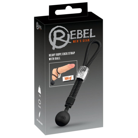 Heavy Rope Cock Strap with Ball
