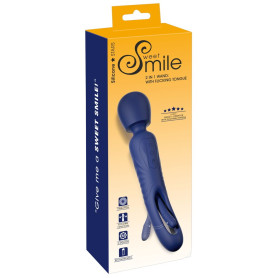Vibratore 2 in 1 Wand with Flicking Tougue Sweet Smile