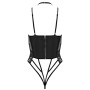Body in simil pelle e pizzo nero g-string sexy kotek