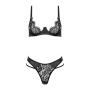 Intimo donna set 2 pz reggisseno con ferretto e tanga sexy kotek