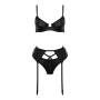 Set intimo erotico in simil pelle set 3 pz kotek