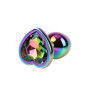 Plug anale rainbow con gemma a forma di cuore butt plu liscio chisa novelties