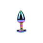 Plug anale rainbow con gemma a forma di cuore butt plu liscio chisa novelties